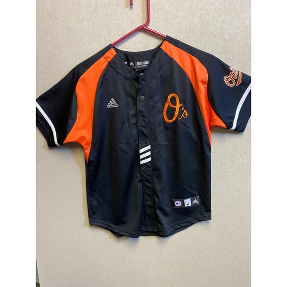 adidas Other - Adidas Baltimore Orioles Youth Baseball Jersey Black Orange Os Logo Size M 10-12